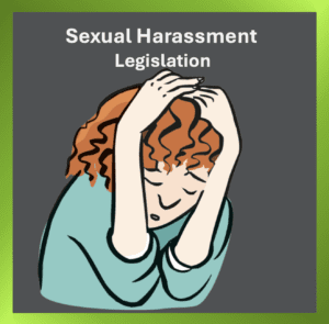 New Changes in Workplace Sexual Harassment Legislation. Person looking sad with head in arms.