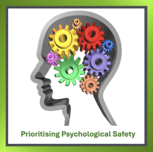 Illustration of a head with cogs symbolising psychological safety in the workplace