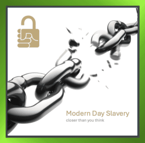 Breaking chain and unlocked padlock symbolising the fight against modern slavery