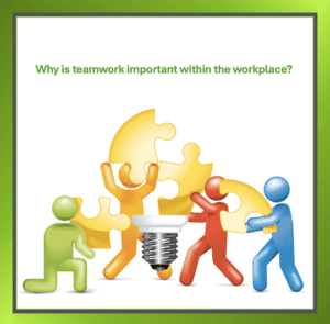 People characters collaborating to solve a puzzle together, symbolising teamwork and problem-solving