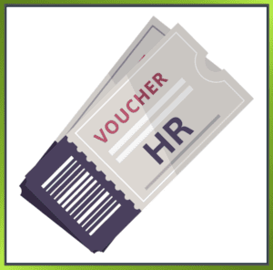 Vouchers featuring HR symbols, representing government support for small businesses' HR needs during employment law changes