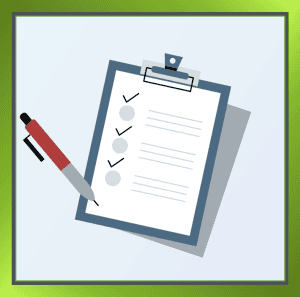 Document and pen representing the HR paperwork and employment documents needed when hiring a first employee.